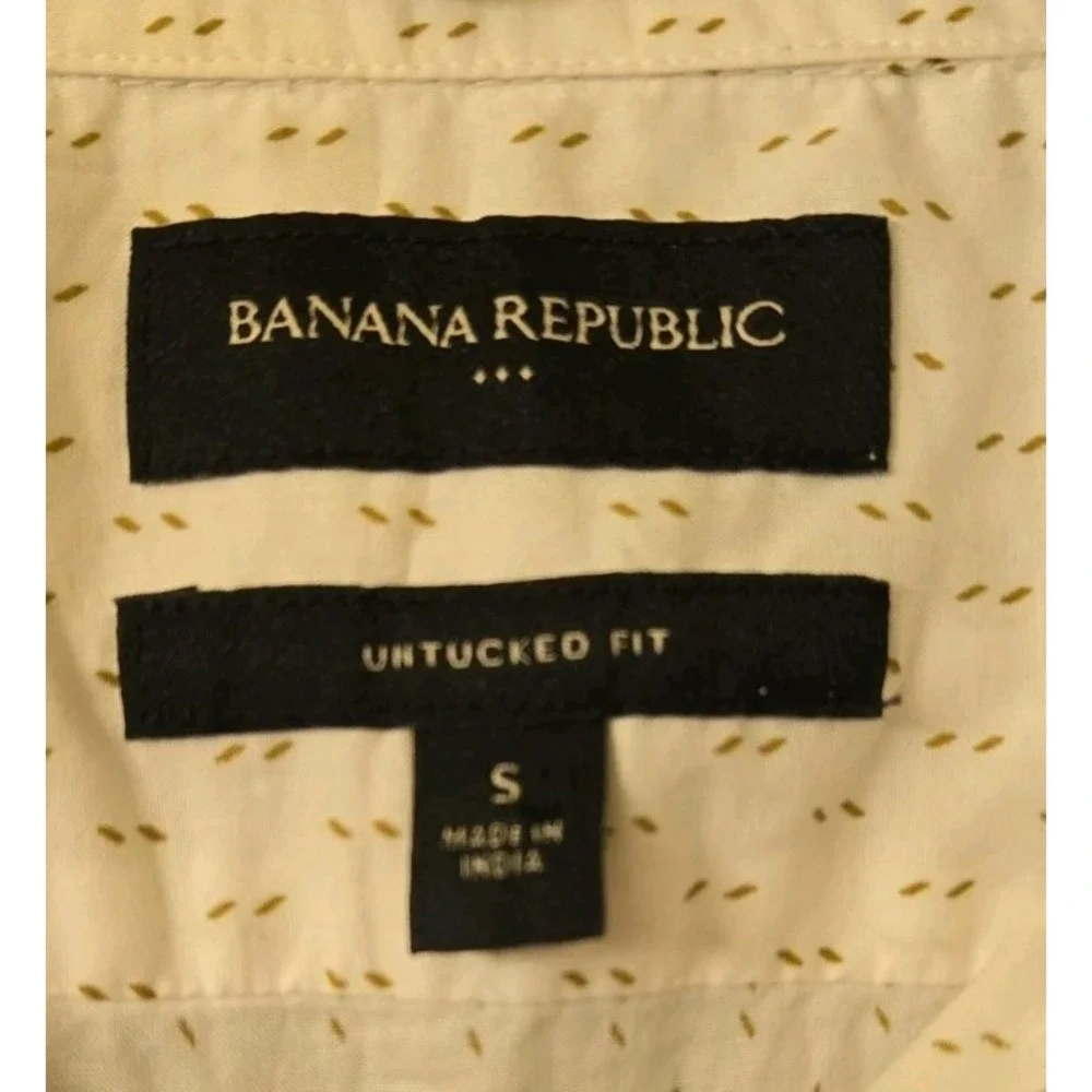 Banana Republic‎ Size S Mens Shirt Untucked Fit Button Up Long Sleeve White